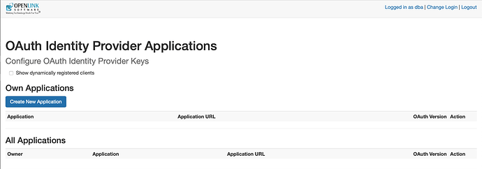 Client Applications Landing Page